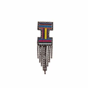 Vintage Colorful Beaded Fringe Brooch